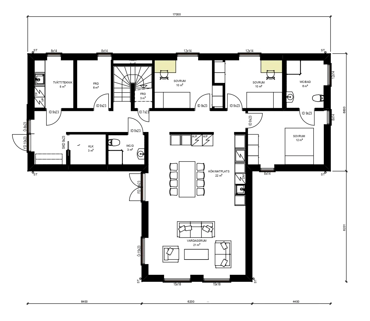 Planritning Villa Eldhärd — Plan 1
